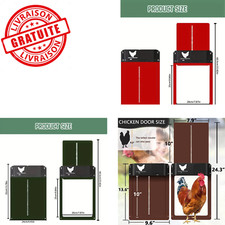 Ouvre-Porte Automatique Poule - Poulailler , Détection de Lumière, Batterie 6262