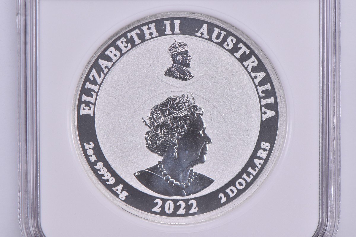 2022 Australia 2 Dollars 2 Oz Silver 1910 1 Florin MS69 NGC Brown