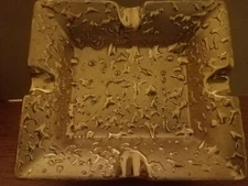  Gold Ashtray /  Ceramic / Weeping Bright 22K Gold  / ALL PROCEEDS 4 CHARITY 