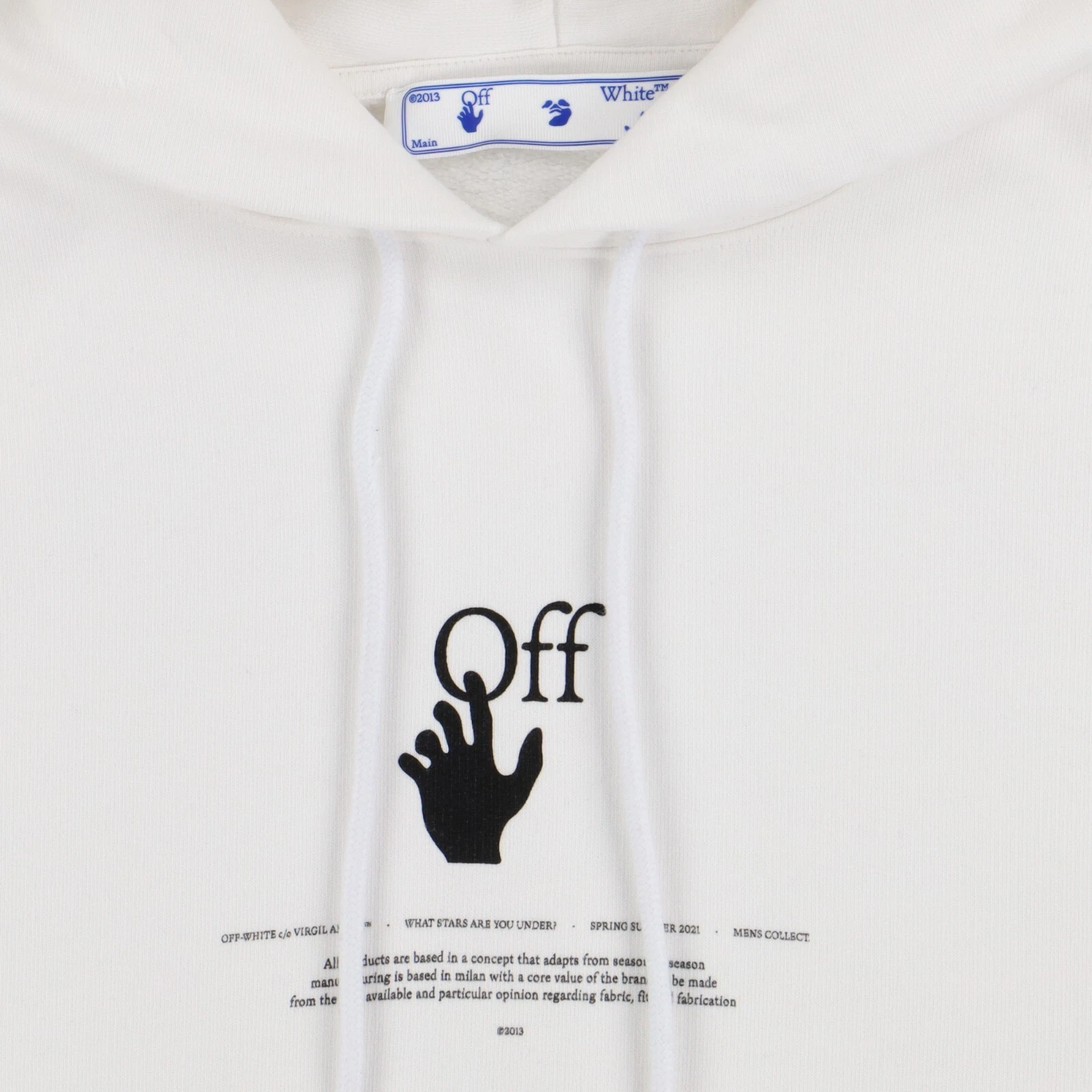 Felpa con cappuccio Off White bianca con logo Graff Taglia S FW21 PREZZO AL PUBBLICO $680
