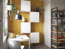 Armoire Murale Cuisine 4 Pièces 50 Cm Chêne Scié Blanc Merle Respekta