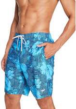 Speedo Mens Printed Beachwear Swim Trunks in Peacoat Size M