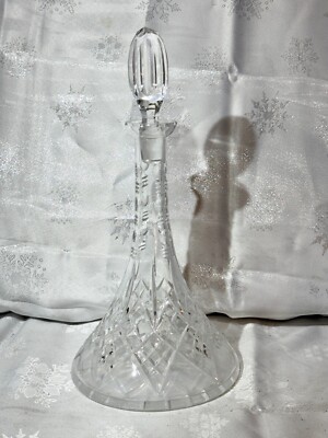 VINTAGE GLAS SCHIFFE KARAFFE MIT STOPFEN FLACHER BODEN SCHNAPS WEINFLASCHE