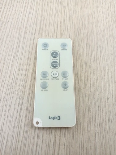 Genuine Original Logic3 MIP107 Audio System Remote White Tested Working