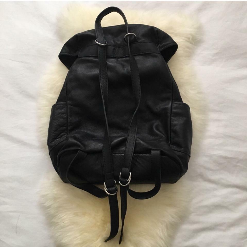 Zara Real Black Leather minimalist backpack Zara Black Real Leather Minimalist Modern Chic Plain  main image 2