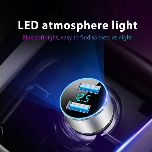 Dual USB Car Phone Charger Socket 12V Cigarette Lighter Power Adapter Plug Black - 第 7/24 張圖片
