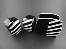 The Main Ingredients Black & White Striped Napkin Holder with Salt & Pepper Set