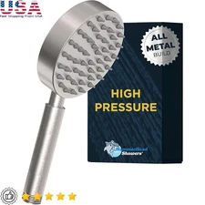 Stainless Steel Handheld Shower Head 4 Inch Rainfall Spray Wand Easy Install New