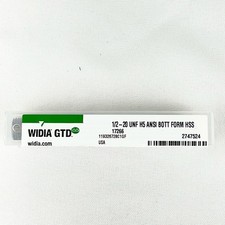 Widia GTD Thread Forming Tap 1/2-20 UNF H5 Bottoming High Speed Steel