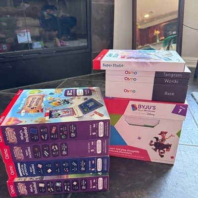 Complete Osmo Learning Bundle + Base for Ipad + 7 Games + Disney Workbooks