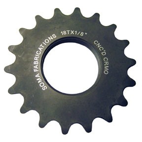 Soma Track Kog 14T CNC Hardened CrMo Black Threaded Track Cog for 1/8'' Chains