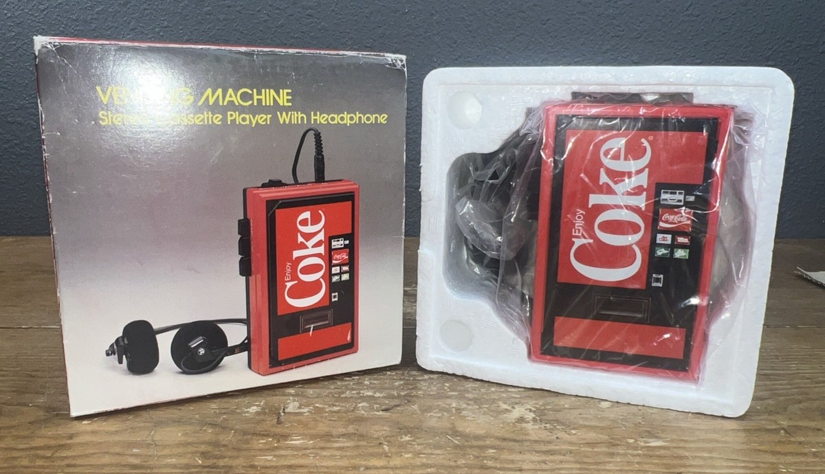 Vintage Coke Coca Cola Stereo Cassette Player with headphones