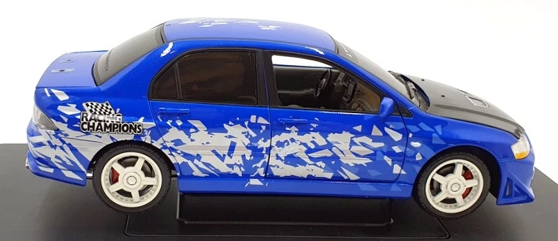 Ertl 1/18 Scale Diecast 33740 - 2001 Mitsubishi Lancer Evolution VII - Blue - Image 4 of 4