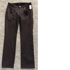 Chaps Dress Pants Womens 2 Slimming Brown Straight Classic Midrise Flat Front