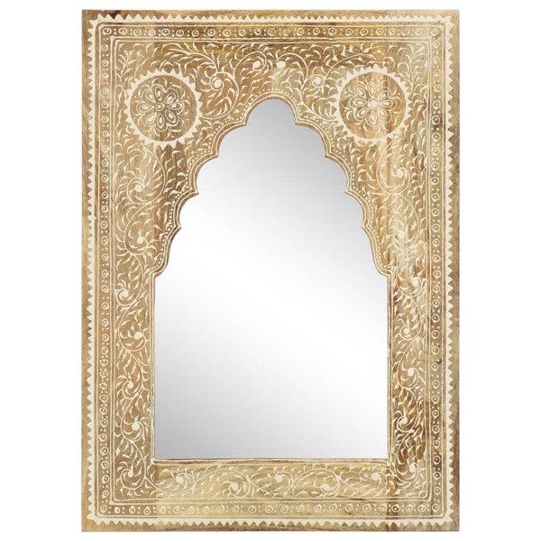 Vidaxl Spiegel Handbemalt 40 X 55 Cm Massivholz Mango Neu-image