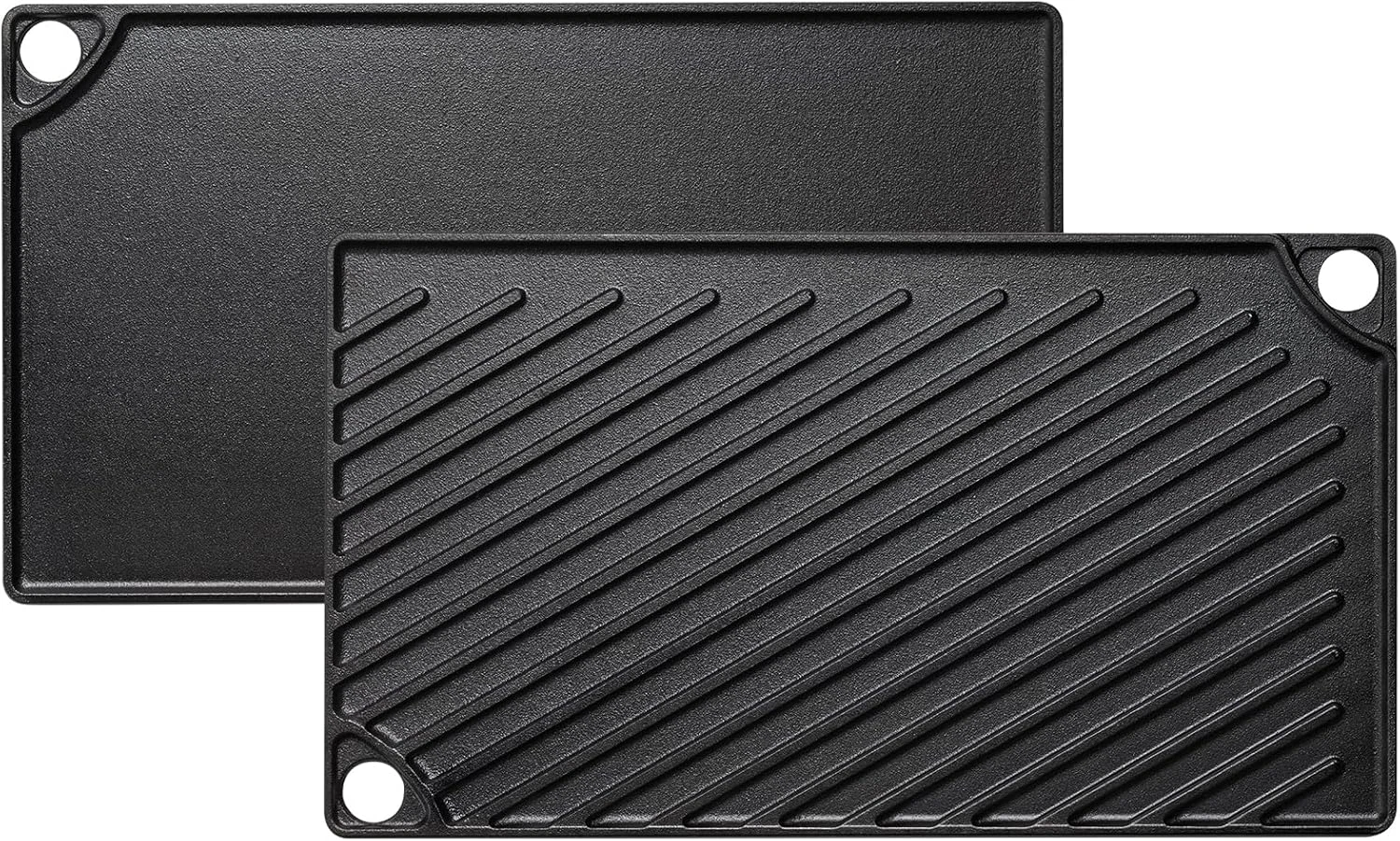 Reversible Grill/Griddle, 16.7X9.5'' Pre-Seasoned Cast Iron Griddle Pan, Double