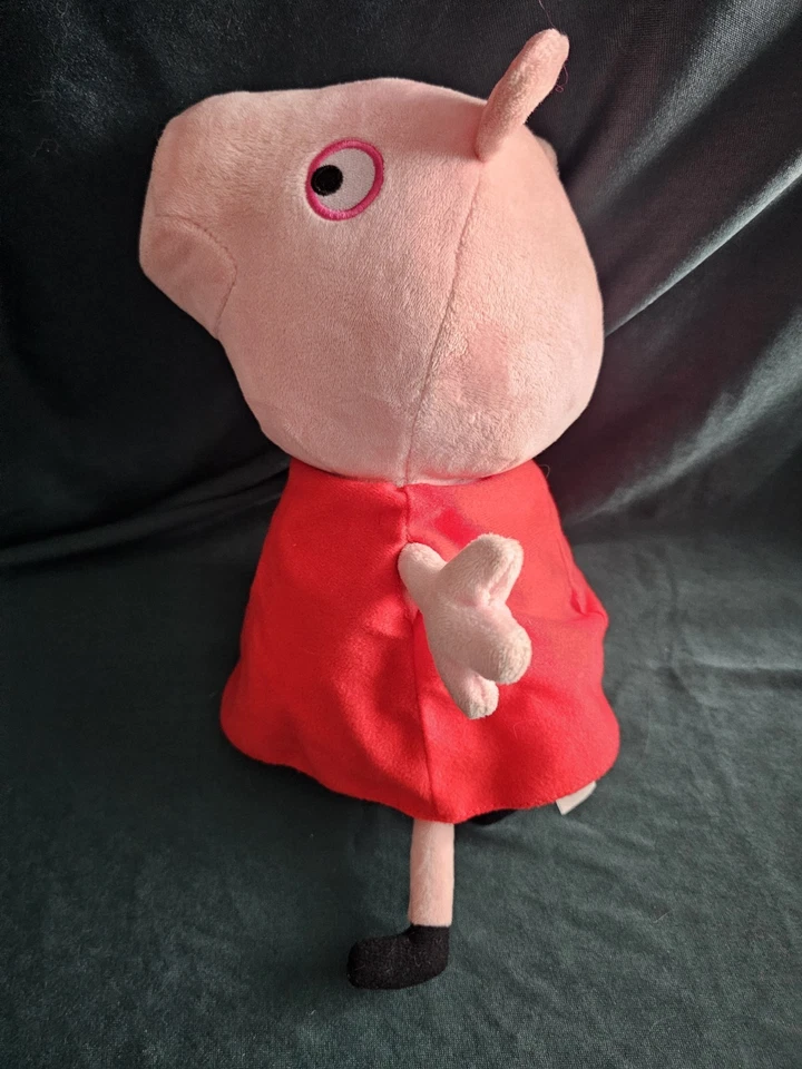 Peppa Pig Classic Hug N' Oink Plush Stuffed Animal Red Dress Toy Makes Sounds - Image 4 of 4