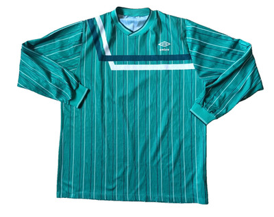 Umbro 90s Vintage Fußball Trikot grün Longsleeve LS Rohling Template Sz. XL