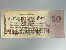 1923 Germany 50,000,000 / 50 million mark Reichsbanknote Weimar Inflation P98