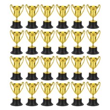3.22 Inch Mini Trophies, 24 Pcs Plastic Gold Award Trophy Cups Trophies Award