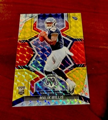 2022 Malik Willis 8/80 RC Mosaic Rookies Choice Fusion Red & Yellow Prizm #302