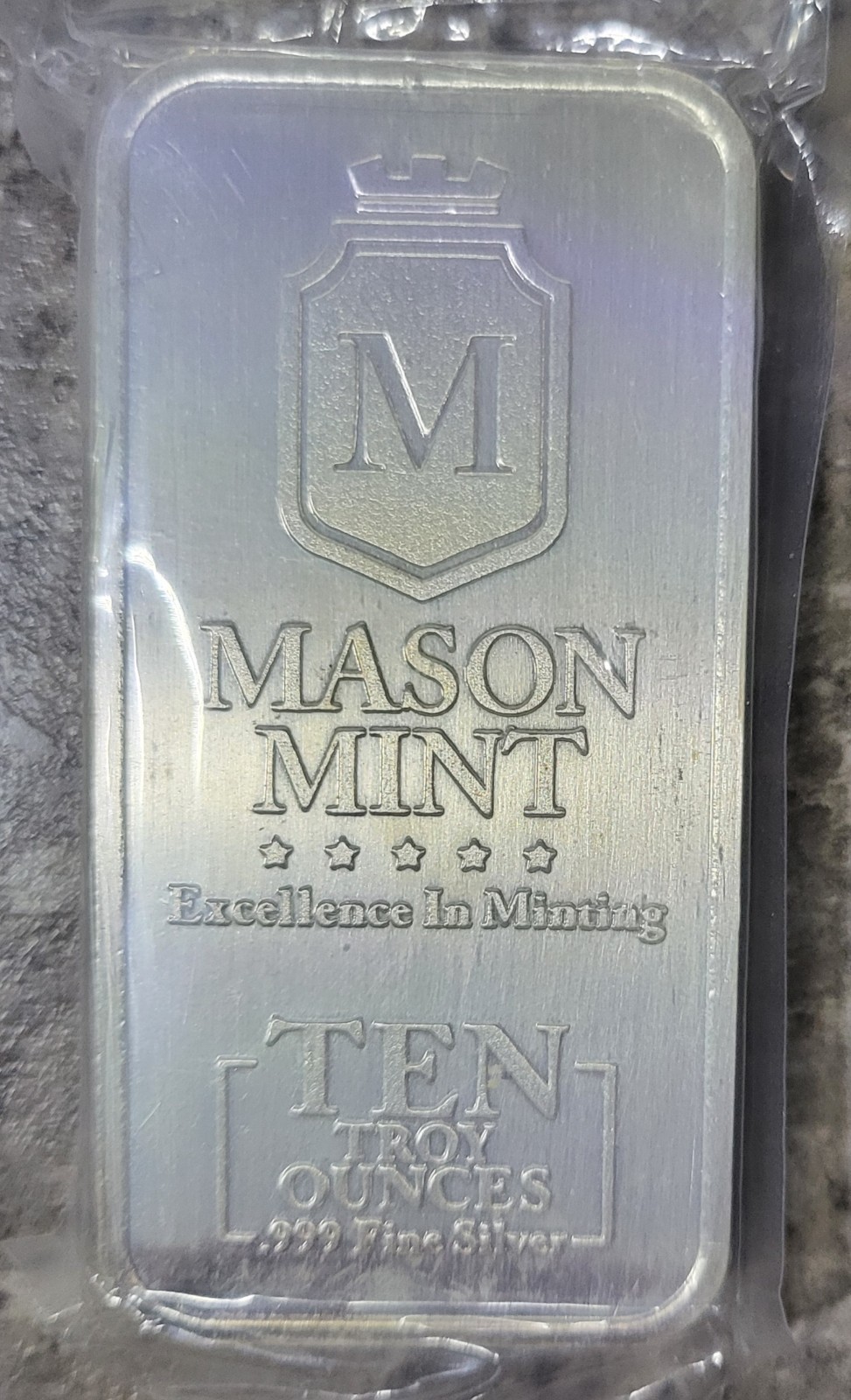 Vintage Mason Mint 10 Troy oz 999 Silver Bar with Older Version Rounded ...