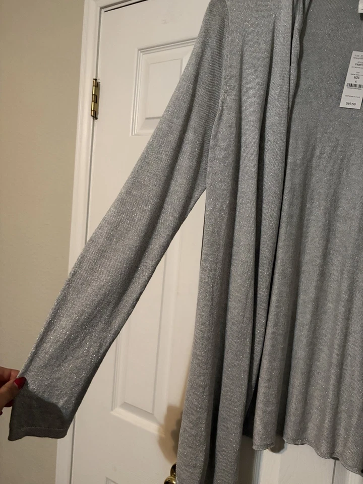 Cárdigan Suéter Casa Blanca Mercado Negro Gris Manga Larga Nuevo con Etiquetas Talla Pequeña Foto 4 de 4