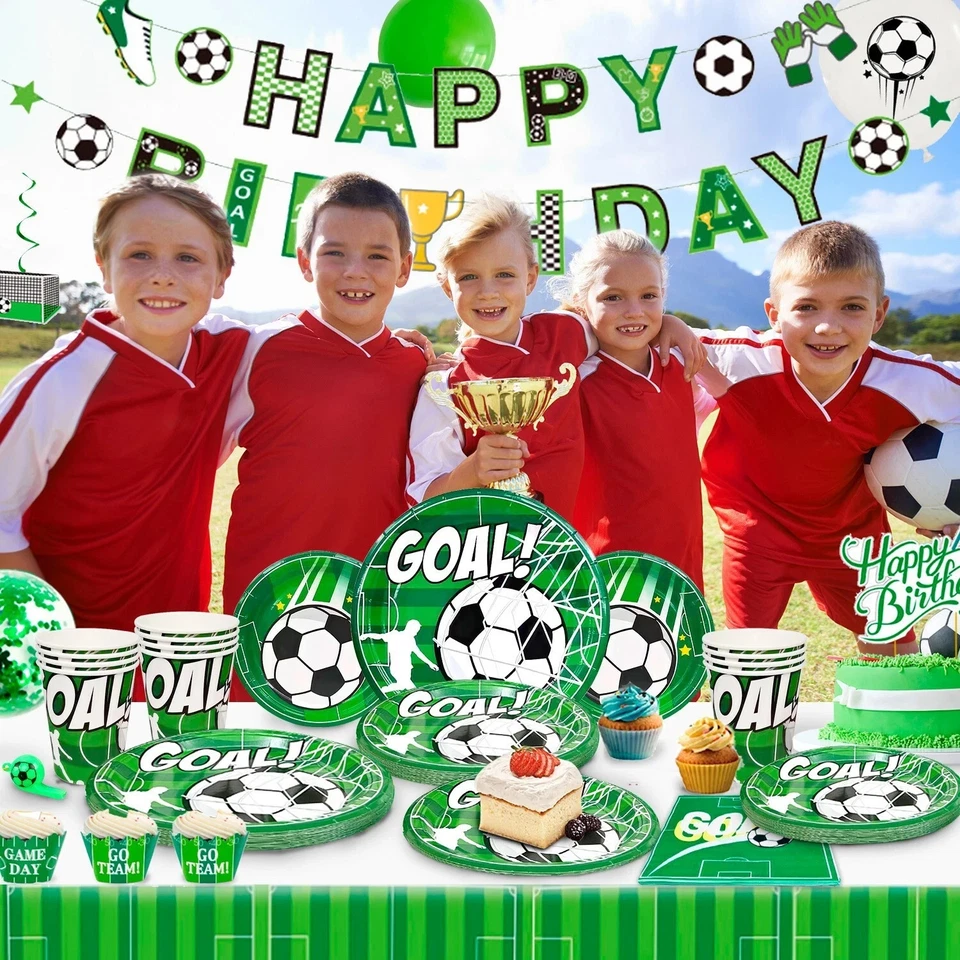Soccer Birthday Party Supplies, Sports Kids Decorations Gifts  Tableware Set - Image 2 of 4
