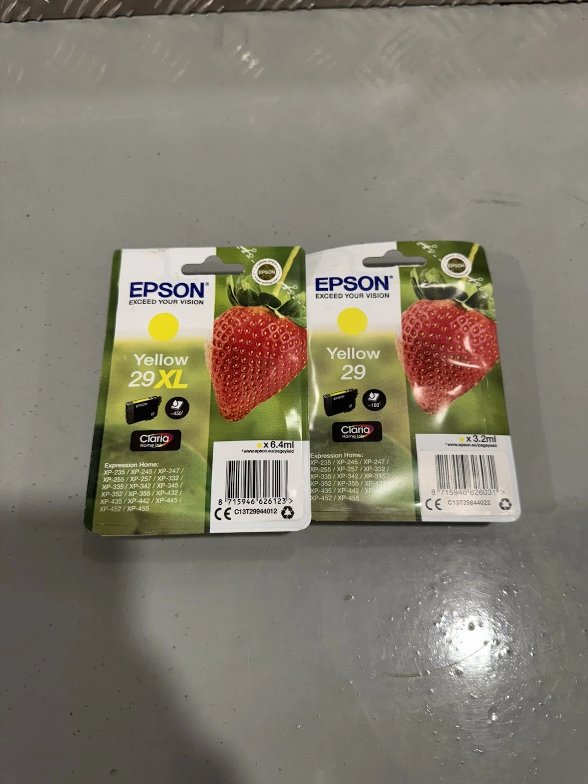 Genuine Epson 29 & 29XL Yellow Ink Cartridges Brand New EXPIRED 2023/2024
