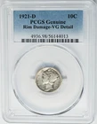 1921-D Mercury Dime 10c VG Detail PCGS 951110-55