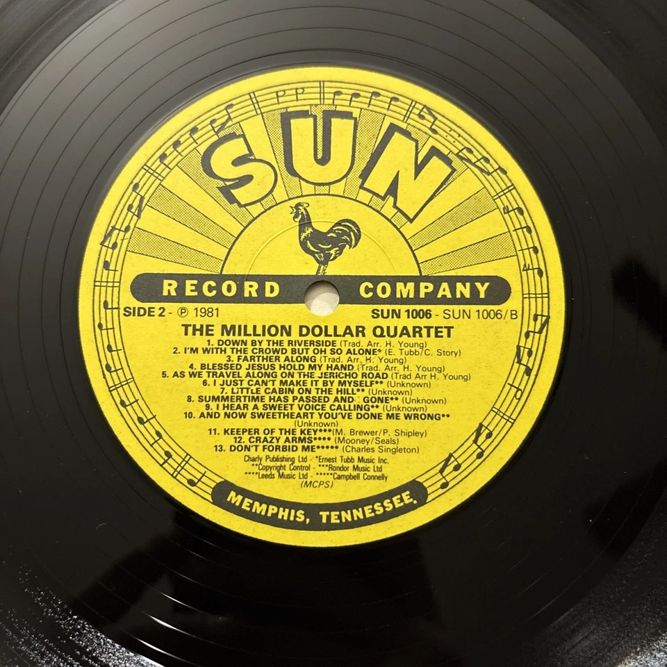 Spotless SUN LP (1981) THE MILLION DOLLAR QUARTET--ELVIS PRESLEY-JERRY LEE LEWIS Foto 3 de 4