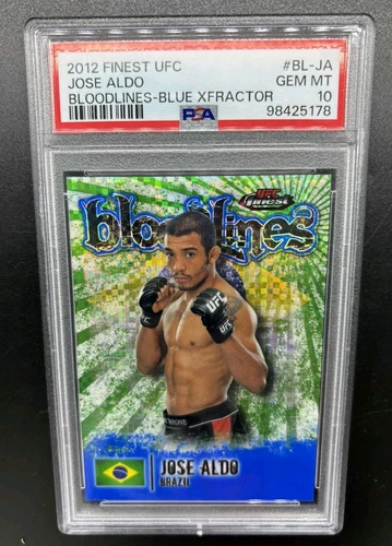 2012 Topps Finest UFC Bloodlines Jose Aldo Blue X Refractor PSA 10 