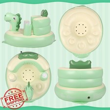Baby Inflatable Floor Seat Green Toddler Chair Support Air Pump