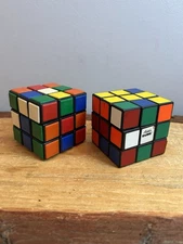 VTG, Rubik’s Cubes, Lot of 2, Both Work. Cube On The Left Is Raised. Old!