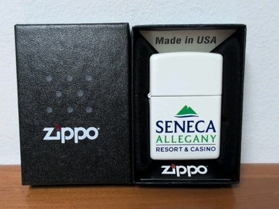 Zippo Cigarette Lighter Advertising Seneca Allegany Casino NY New York White New