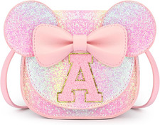 Toddler Purse 3-8 Girls, Glitter Rainbow Letter a Birthday Gift