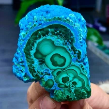 221G Natural Chrysocolla/Malachite transparent cluster rough mineral sample