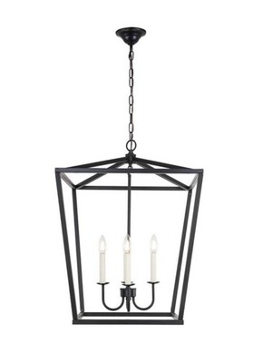 Living District LD6008D20BK Maddox 4 Light 20 inch Black Pendant Ceiling Light