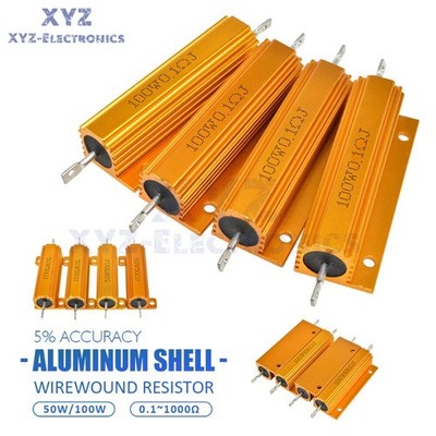 50/100W 0.1-1000Ω Ohm Watt Shell Power Aluminum Housed Case Wirewound Resistor