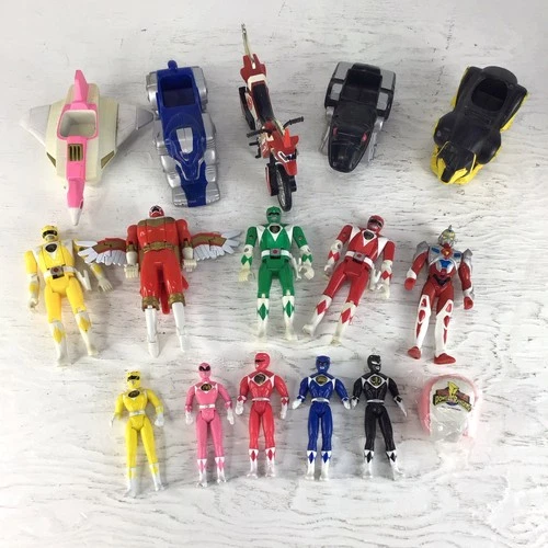 Lot Of Vintage 1995 Saban Power Rangers 10 Rangers 5 Vehicles