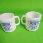 Vintage Glasbake USA Bicentennial 1776-1976 Milk Glass Coffee Mug Lot of 2.