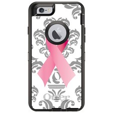 OtterBox Defender for iPhone / Samsung Galaxy - Grey Damask Pink Ribbon