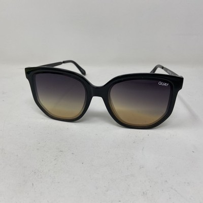 QUAY SUNGLASSES COFFEE RUN 126 BLACK W/ BLUE YELLEOW LENS G428