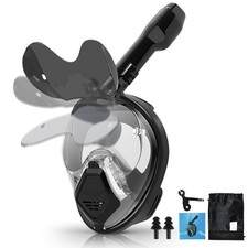 Full Face Snorkel Mask Adults Dry Top Panoramic AntiFog AntiLeak Scuba Diving