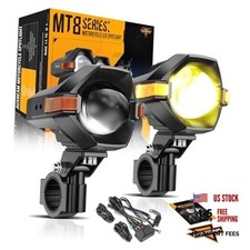 Motorcycle LED Fog Lights Auxiliary Lights Driving Light Spotlights 8 Black