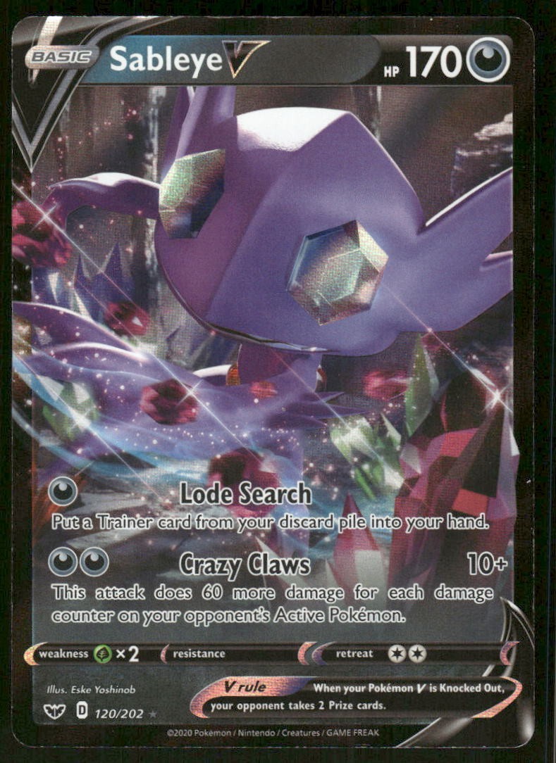 Pokemon Tcg Sableye V #120 Pokemon Sword & Shield NM