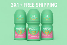 3Pack Mitchum Women  s Triple Odor Protection Roll-On Deodorant Powder Fresh 50ml