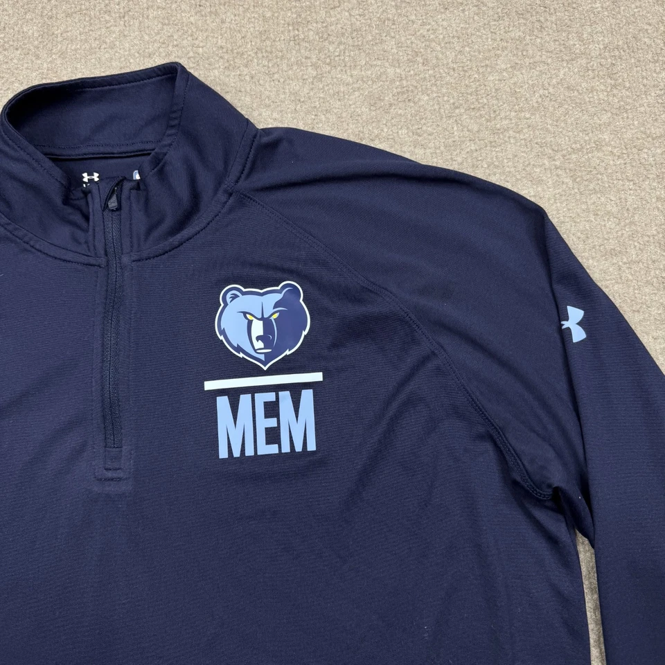 Camisa masculina Memphis Grizzlies tamanho G azul quarto de zíper NBA combinação de basquete UA - Imagem 3 de 4