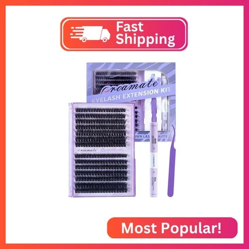 proamate Cluster Lashes Individual Cluster Eyelashes D Curl Mix 10-18mm (60D+80D - product listing photo