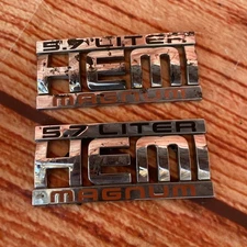 X2 2002-2008 DODGE RAM 5.7 LITER MAGNUM HEMI FENDER EMBLEM LOGO BADGE SYMBOL